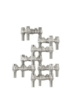 Quist candle holder set with 3 pcs - brushed chrome