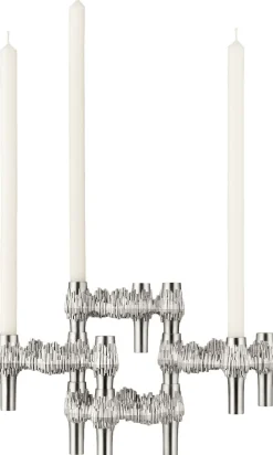 Quist candle holder set with 3 pcs - brushed chrome