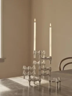 Quist candle holder set with 3 pcs - brushed chrome