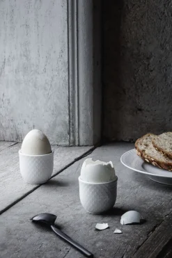 Rhombe Æggebæger H4,5 hvid porcelæn 2 stk.