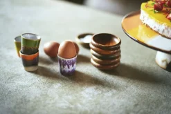 70s ceramics egg cups island set of 4