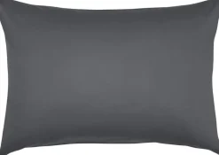 Satin pudebetræk stålgrå