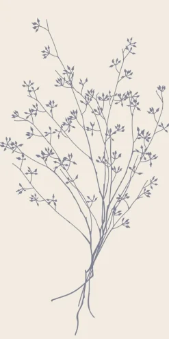 Serviet blå blomstersilhuet 16 stk pr pakke