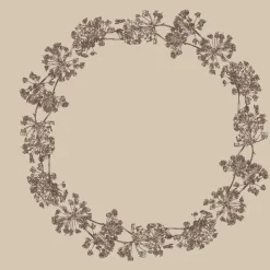 Serviet krans af skærmblomster