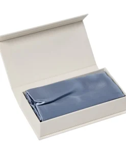 Silke pudebetræk med lynlås, 100 % morbærsilke, 60x63 cm, lyseblå