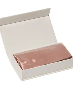 Silke pudebetræk med lynlås, 100 % morbærsilke, 60x63 cm, rosa