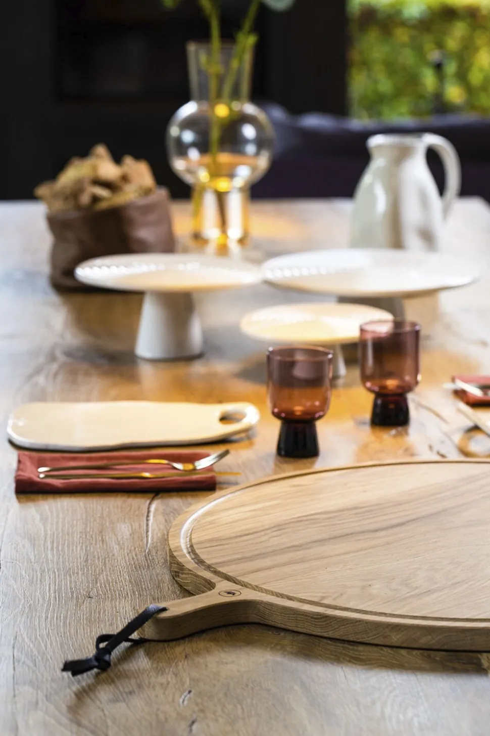 Skærebrætter i massiv eg XL Round