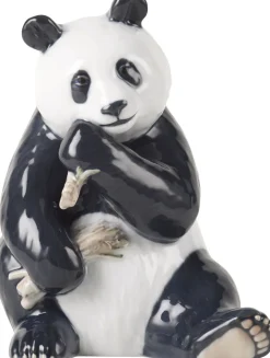 Spisende Panda Figur, 18 cm