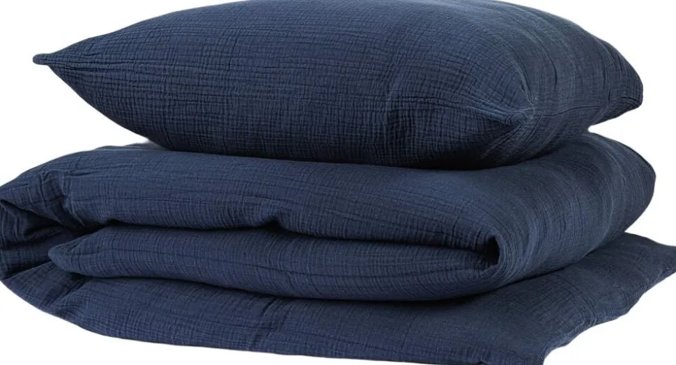 Stonewashed muslin sengesæt