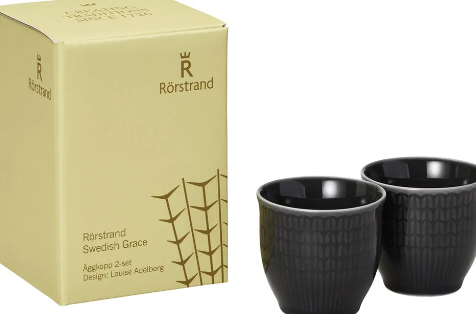Swedish Grace Æggebæger 4 cl Antracit 2 styk