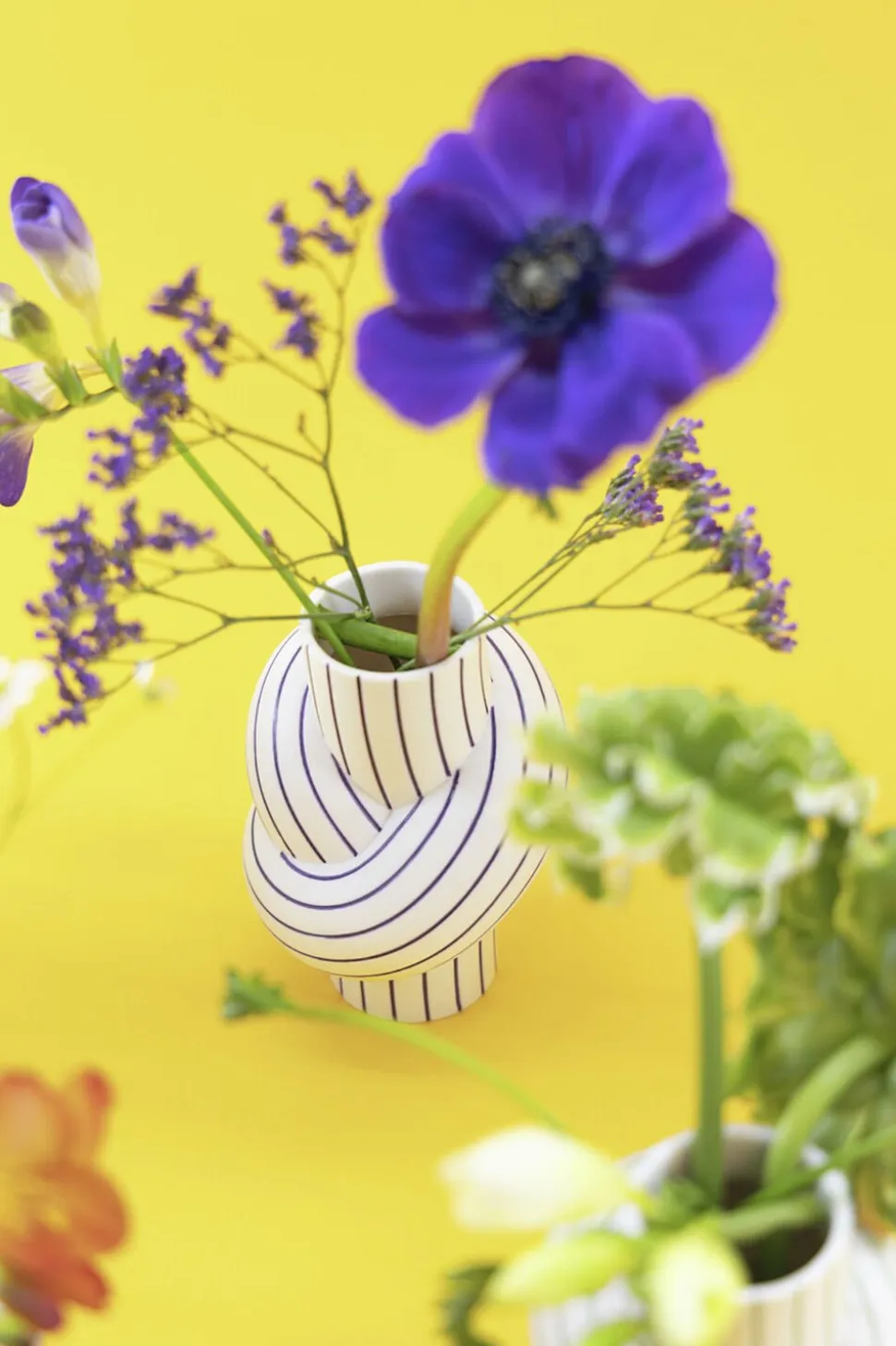 Vase 12cm, Plum, Node Stripes