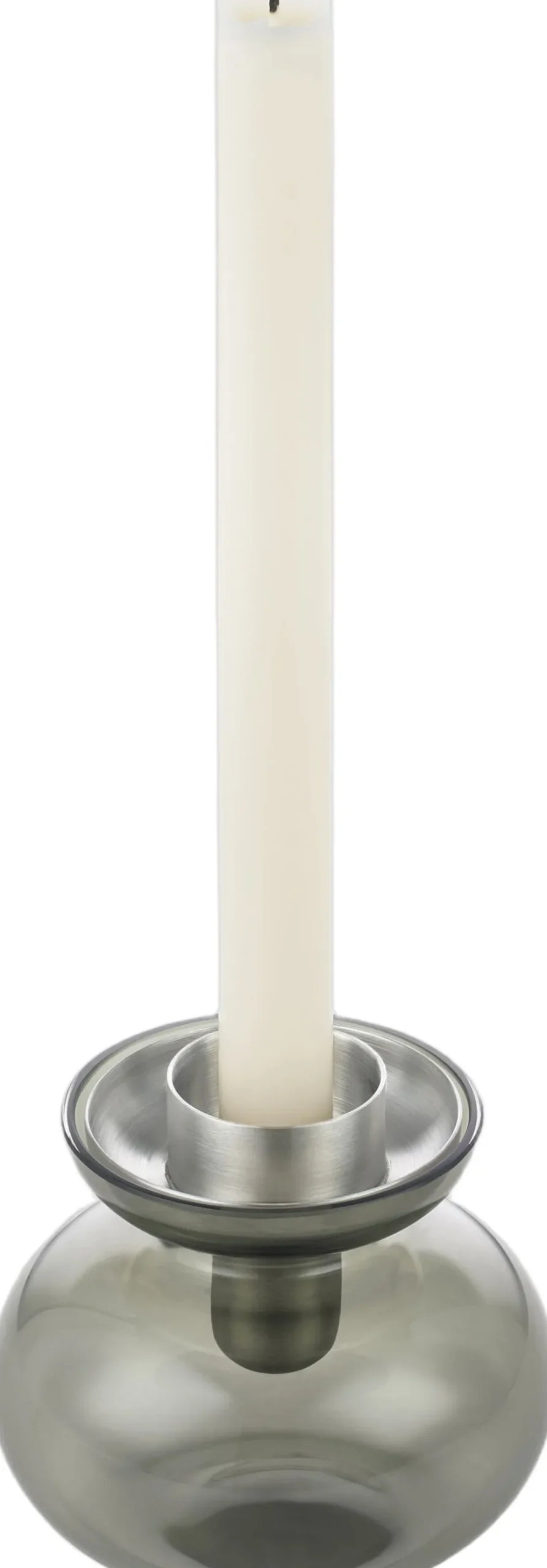 Vase/Lysestage Inu 11 x 10 cm Smoked Grey/Steel