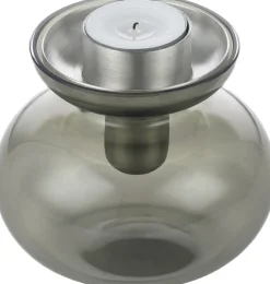 Vase/Lysestage Inu 11 x 10 cm Smoked Grey/Steel