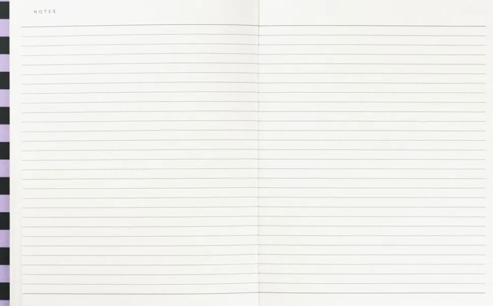 Weekly Planner med syet ryg, Rosa og grøn stribe