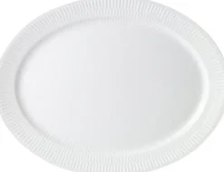 White Fluted Dish Oval 35cm